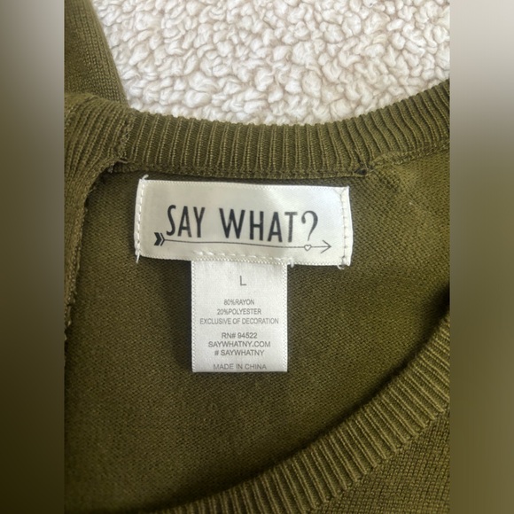 Say What? Sweater Dress With Faux Leather Patches Size Large - Picture 3 of 7